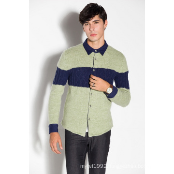 Winter Polo Shirt Knitted Men Cardigan with Button